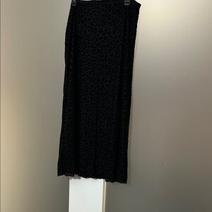 No Boundaries Black Animal Print Maxi Skirt Velvet Burnout